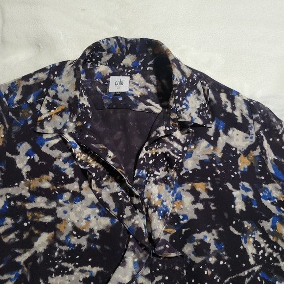 Cabi Blue and Cream Blouse- Medium - Picture 3 of 6